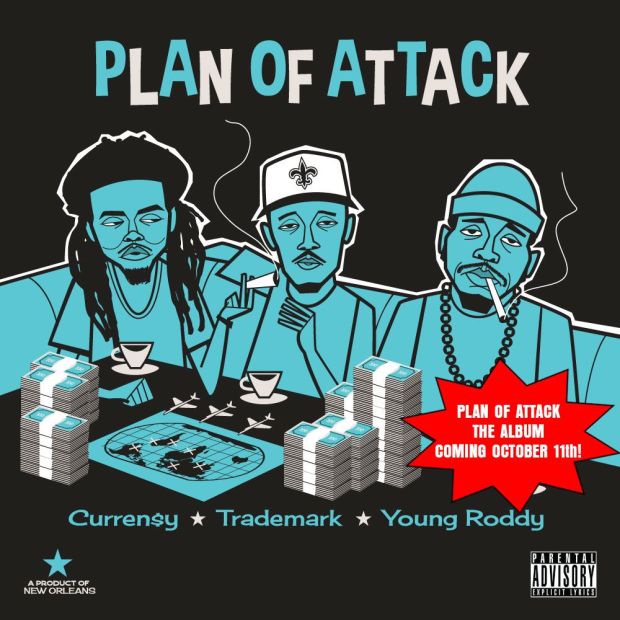 ALBUM: Curren$y, Trademark Da Skydiver, Young Roddy – Plan of Attack